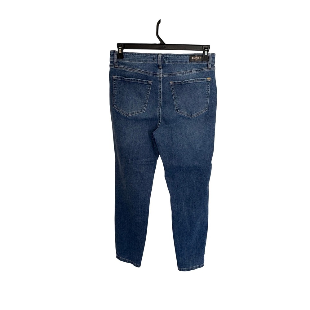 Nanette Lepore Belle High Rise Ankle Skinny Jeans Blue Sailor Button Women 8 - Picture 2 of 7